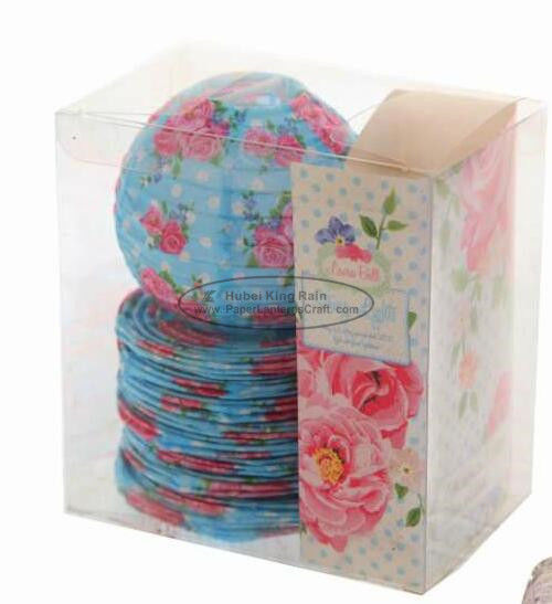 China Red Battery Operated Lantern String Lights Paper Material With Rose Flower Patterned factory