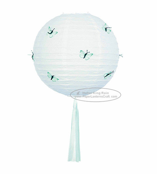 buy 30 Cm Butterflys Round Paper Lanterns Rice Paper Metal Lanterns Decoration online manufacturer