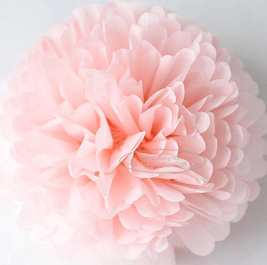 Light Pink Party Decoration Paper Flower Tissue Paper Pom Poms Balls Craft