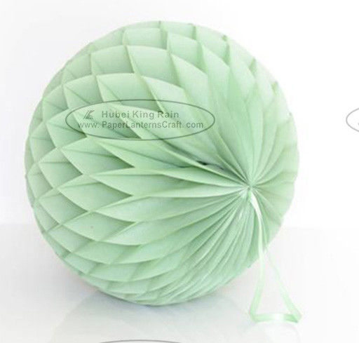 buy Dusty Green Tissue Paper Honeycomb Balls Pom Poms With Satin Ribbon Loop online manufacturer