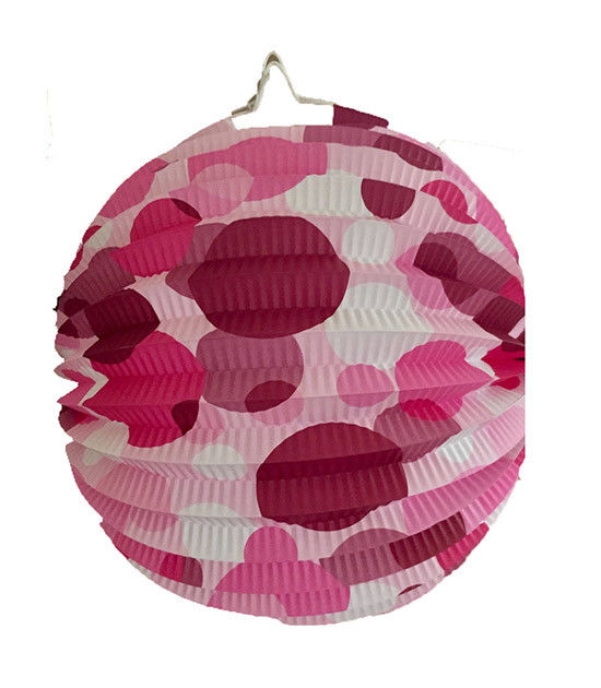 Indoor Hanging Accordion Ball Paper Lanterns With Dots