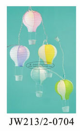 Hot Air Flying Lantern Paper Hot Air Balloon With Light Blue Pink String Print 13 X 22 Cm